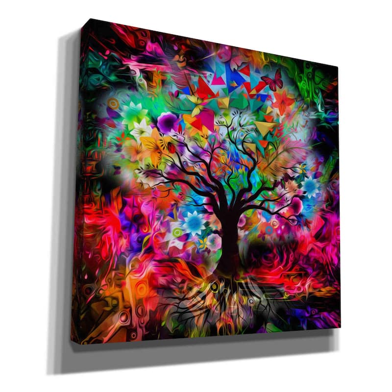 Epic Graffiti 'Kaleidoscope Tree Black' Canvas Wall Art