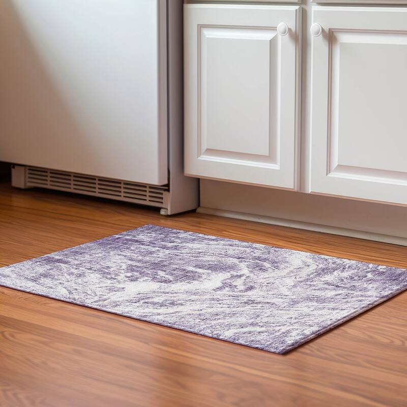 Premium Washable Super Soft Modern Tide Mayfield Rug - Purple - 1'8" x 2'6"