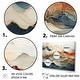 preview thumbnail 3 of 5, Designart "Abstract Orange And Blue RIVer Ink III" Abstract Marble Framed Art Set of 3 - Modern Wall Art Set 3 Pieces
