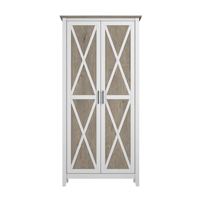 Key West Tall Storage Cabinet with Doors and Shelves by Bush Furniture