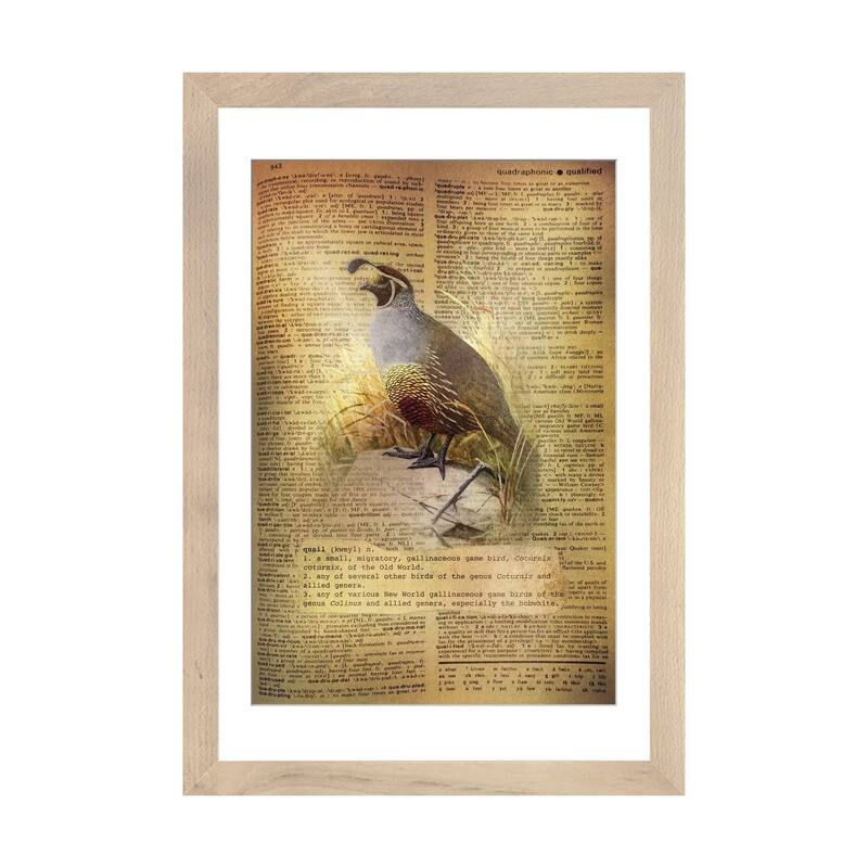 iCanvas "Q - Quail" by 5by5collective - Natural - 24x16x1