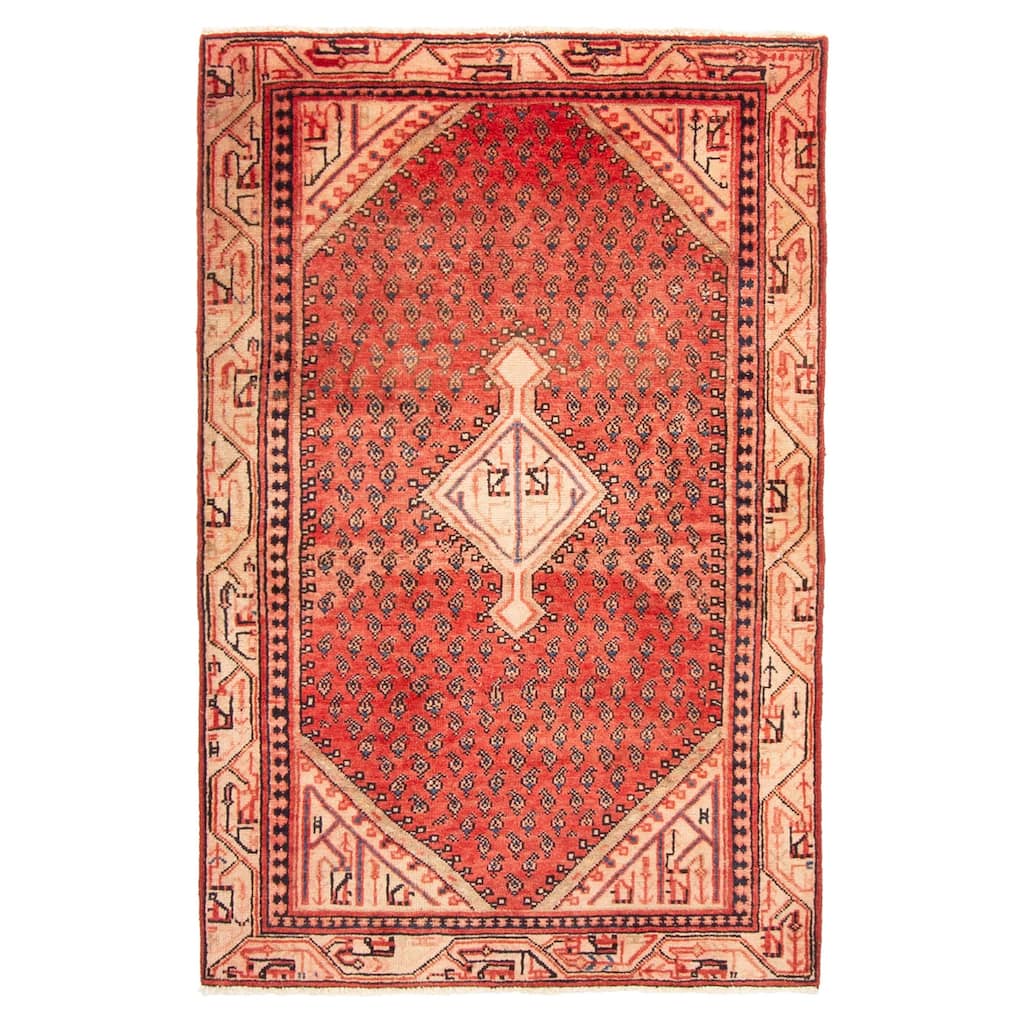 ECARPETGALLERY Hand-knotted Andelz Red Wool Rug - 3'3 x 4'11