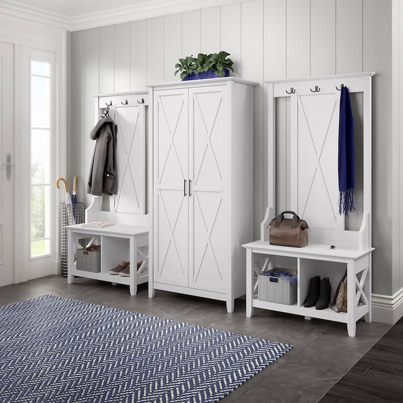 Key West Tall Storage Cabinet with Doors and Shelves by Bush Furniture