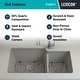 preview thumbnail 5 of 6, Lexicon Platinum Quartz 60/40 Double Bowl Kitchen Sink