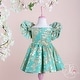 preview thumbnail 8 of 10, Special Occasion Dress with Two Flowers on Shoulders