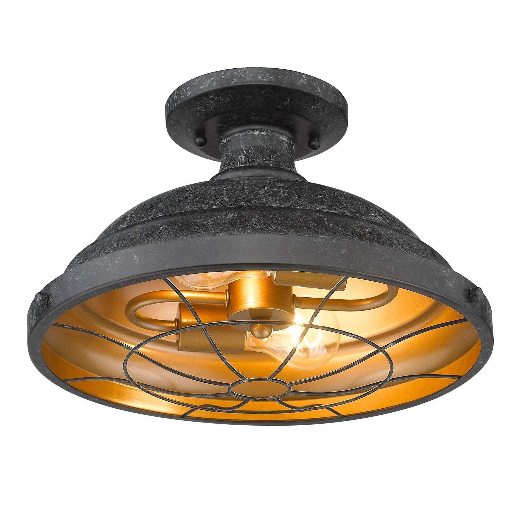 Golden Lighting Bartlett 2-Light Semi-Flush Mount