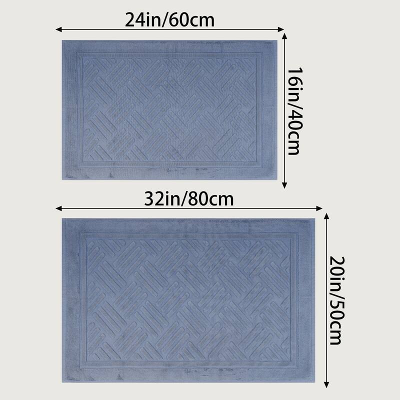 Cotton Bath Mat Towel, Luxury Absorbent Floor Rug for Hotel Spa Shower Bathroom Towels