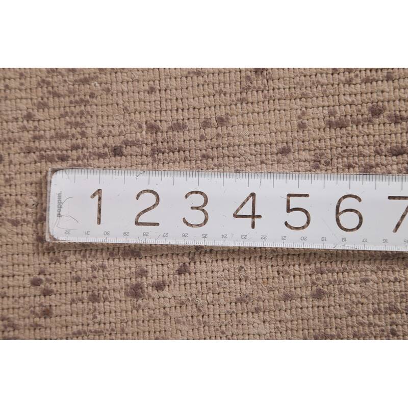 Beige Geometric Modern Oriental Accent Rug Handmade Wool Carpet - 2'1"x 3'9"