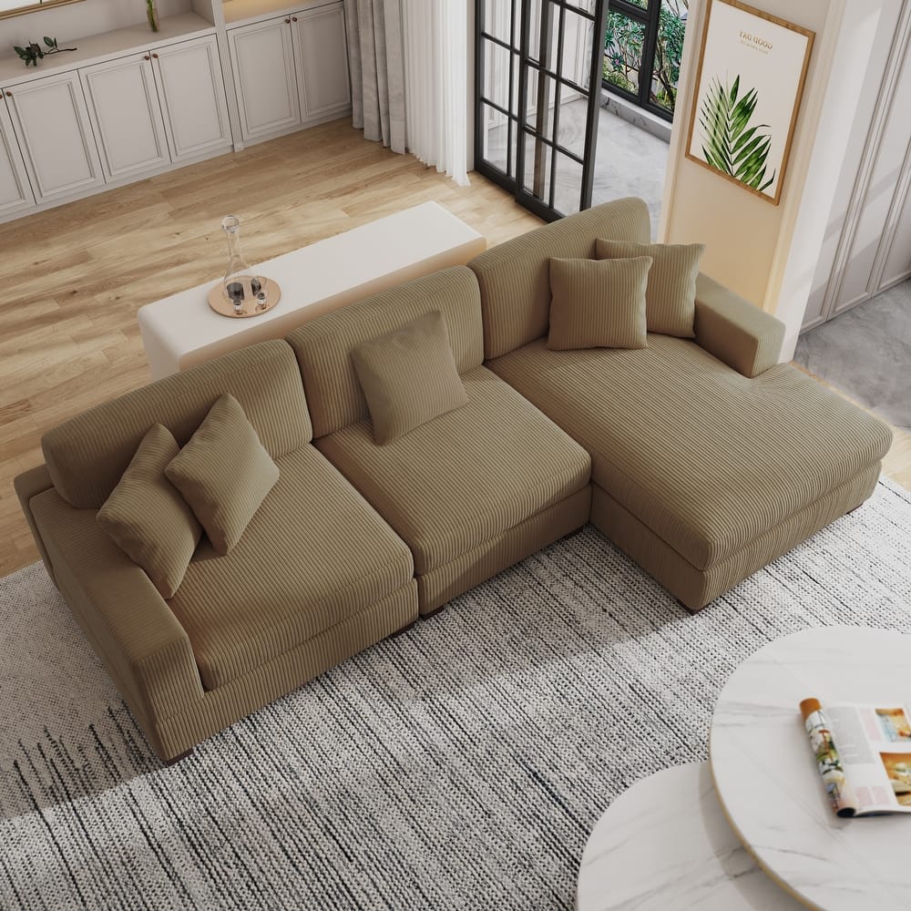 Oversized Modular Sectional Sofa Set with Pillows for Living Room