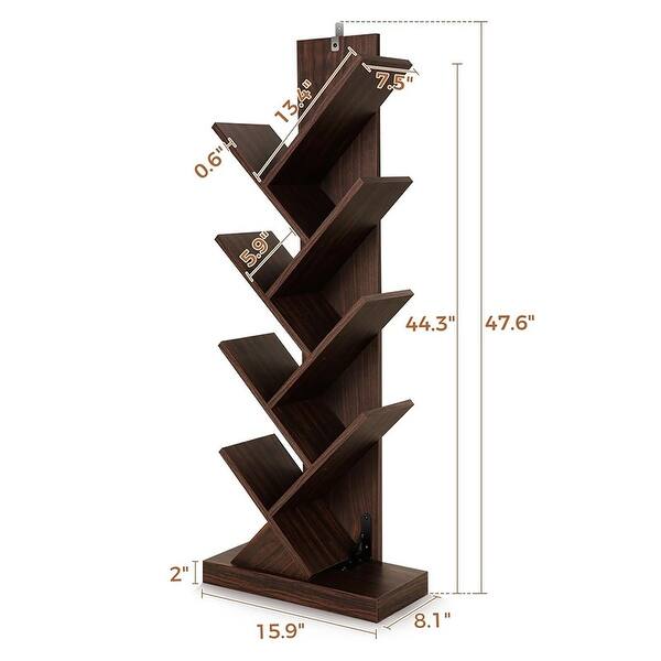 8 Tier Tree Bookshelf 8 Shelf Open Book Case - Bed Bath & Beyond - 39066562