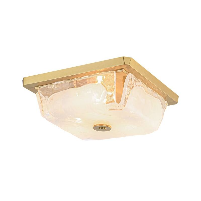 Modern 3-Light Square Cloud Glass Flush Mount Ceiling Light