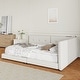preview thumbnail 4 of 19, Queen Size Upholstered Platform Bed with USB Ports, Sturdy Wood Frame, Beige