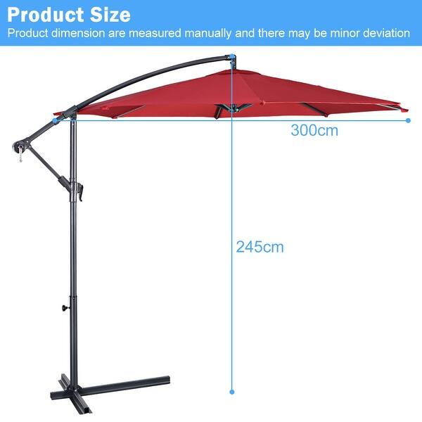 Shop Black Friday Deals On Costway 10 Hanging Umbrella Patio Sun Shade Offset Outdoor Market W T Overstock 15633696
