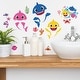 preview thumbnail 4 of 4, Blue & Pink & Yellow Baby Shark Wall Decals by RoomMates
