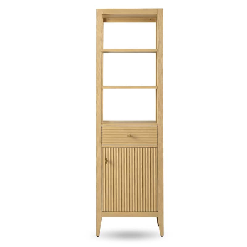 Vanity Art 72" Tall Tower Bathroom Linen Cabinet with Soft Close Door and Drawer