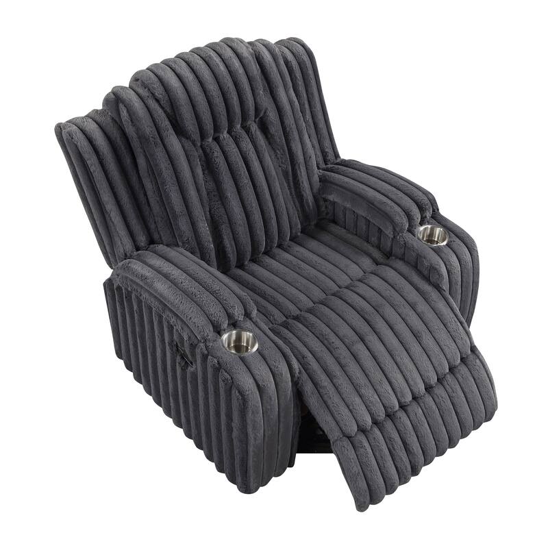 Brynda 38" Corduroy Manual Reclining Chair with Cup Holders