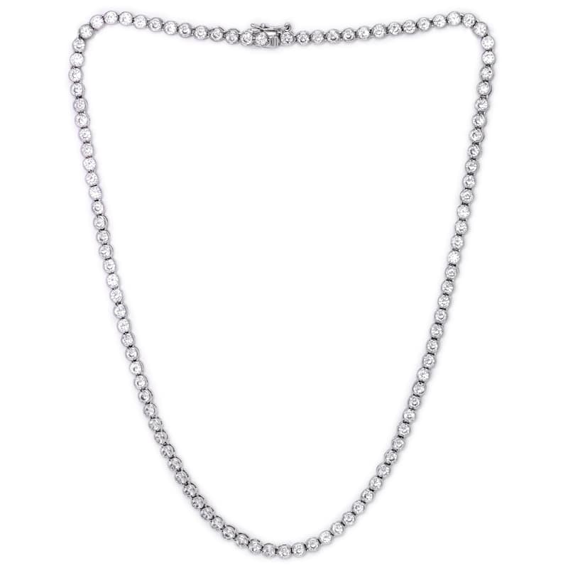 Victoria Townsend Silver Plated Cubic Zirconia Bezel Link Necklace