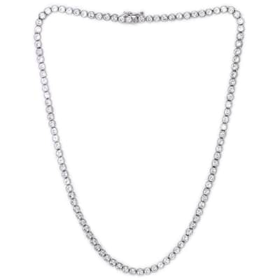Victoria Townsend Silver Plated Cubic Zirconia Bezel Link Necklace