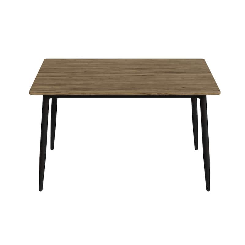 Dining Table for 4-6 People, Rectangular Dining Table with Metal Leg