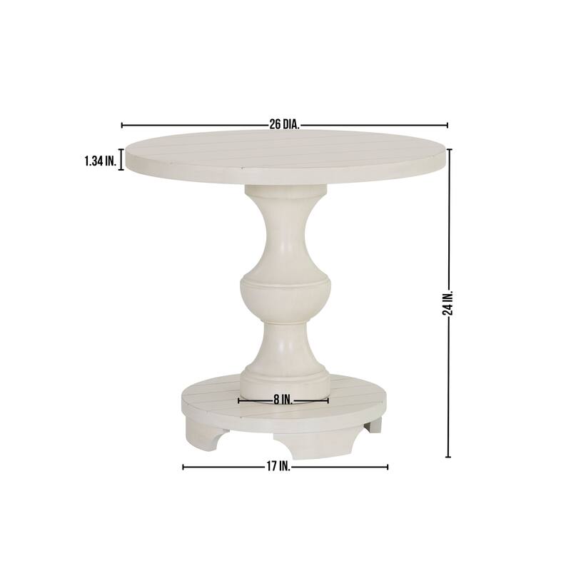 26-Inch Diameter Traditional Round Pedestal End Table