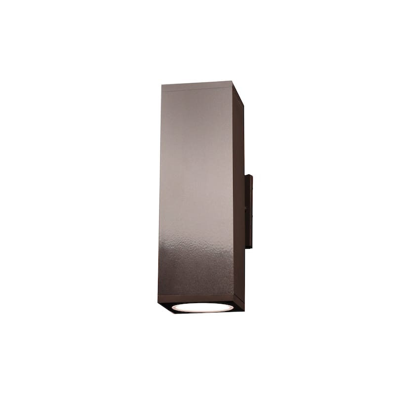 Access Lighting Bayside - LED Outdoor Square Cylinder Wall Fixture - Medium - Bronze Finish - Frosted Glass Diffuser - Bronze