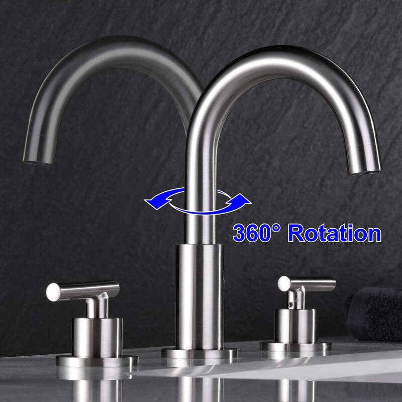 8 Inch Widespread Bathroom Sink Faucet 3 Holes Bathroom Faucet Double Handle Modern Basin Vanity Faucets Deck Mounted