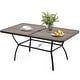 preview thumbnail 29 of 41, EROMMY Outdoor Dining Set, Swivel Rocking Chairs, Rectangular Table w Umbrella Hole, Patio Furniture Set for Backyard Rectangular Table x1