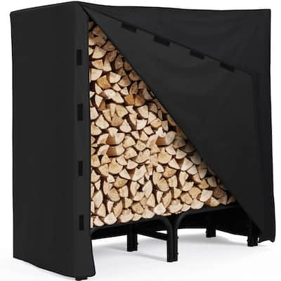 Yaheetech 4Ft Metal Firewood Log Rack Wood Storage Holder for Outdoor