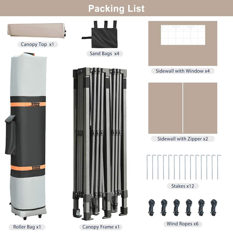 10x20 Pop Up Canopy with Sidewalls