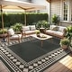 preview thumbnail 16 of 38, Area Rugs Modern Bordered Rug Easy Jute Rug Non-Slip Low Pile Indoor Outdoor Rugs for Living Room Patio Backyard
