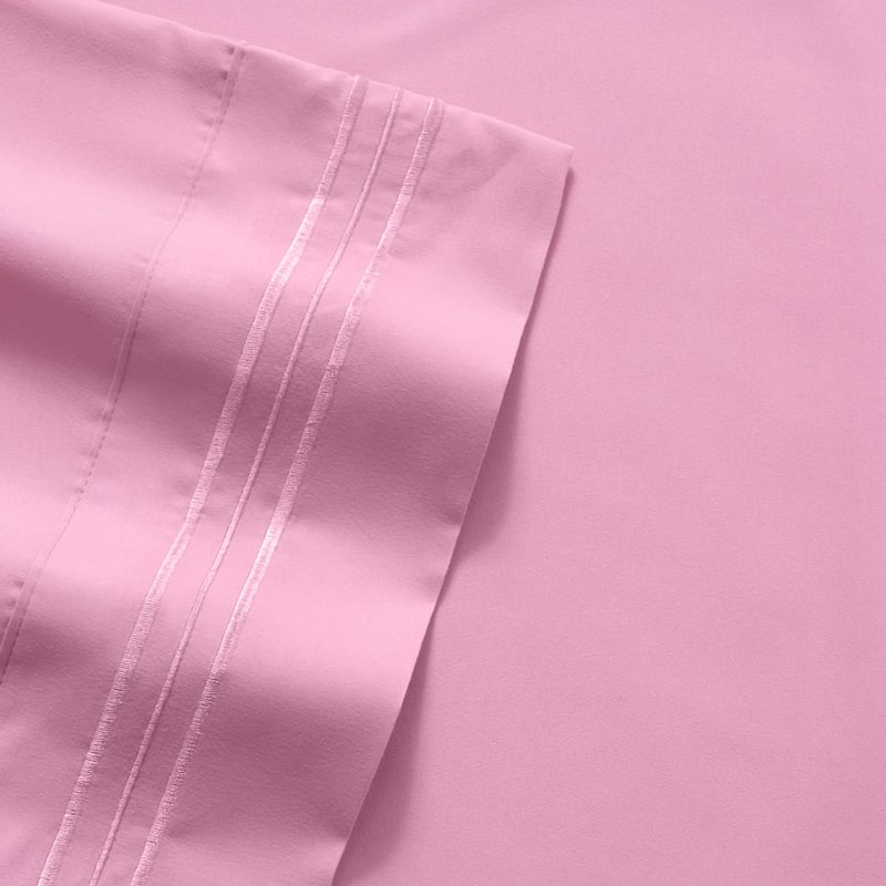 Sweet Home Collection 4 Piece Sheet Set, Ultra Soft 1800 Series, Double Brushed Microfiber. - Twin - Pink