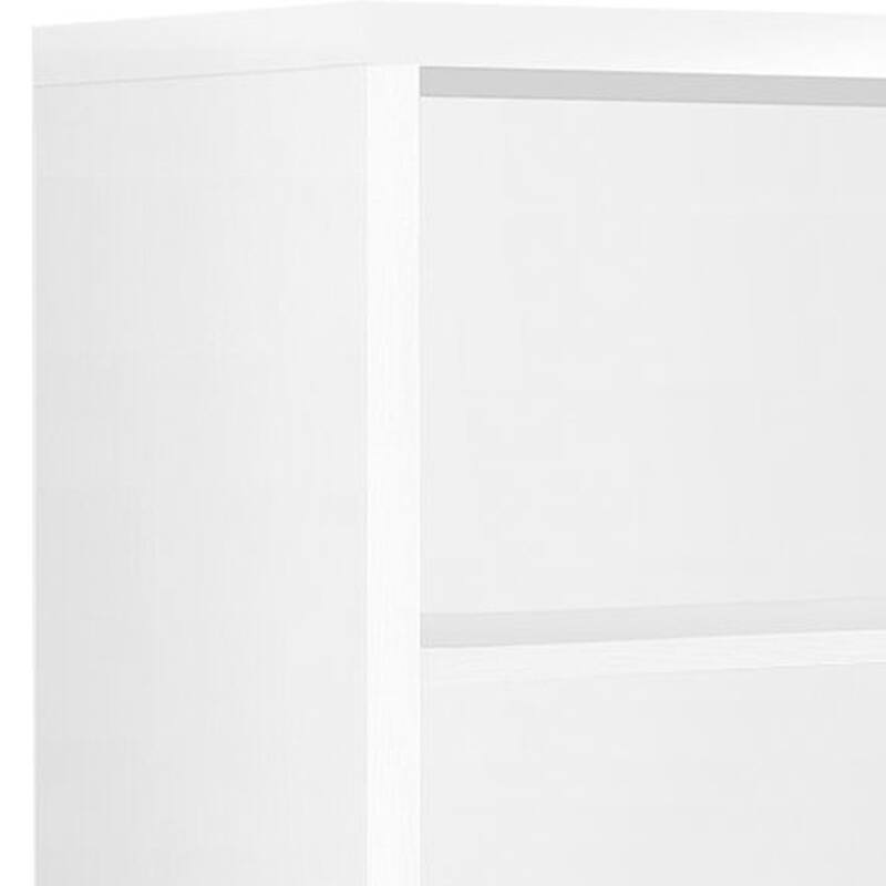 White Wood Adjustable Four Tier Bookcase