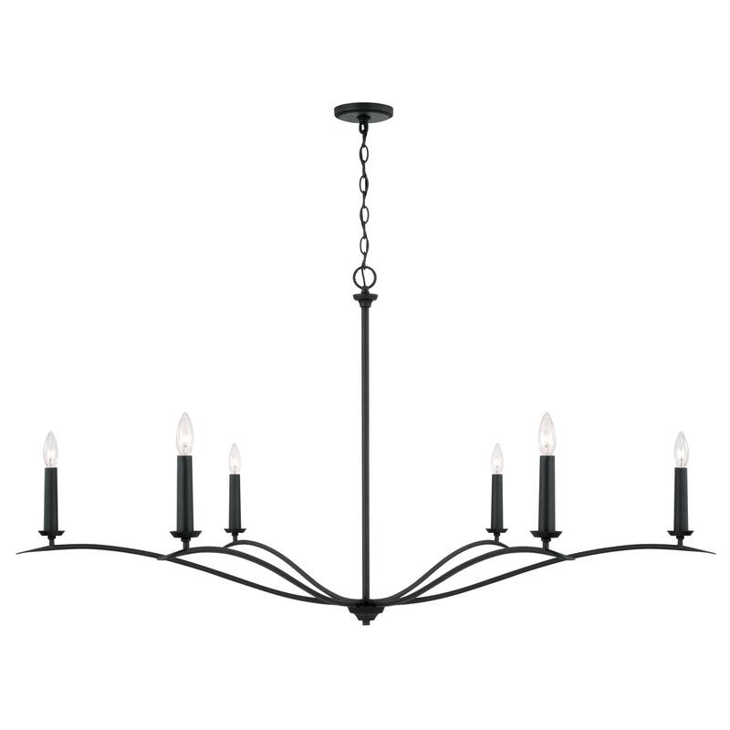 6-Light Chandelier - 29.25 High - Black Iron