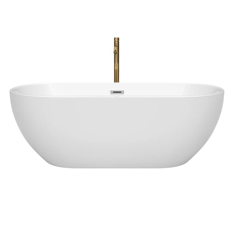 Wyndham Collection Brooklyn 67" Free Standing Acrylic Soaking Tub with