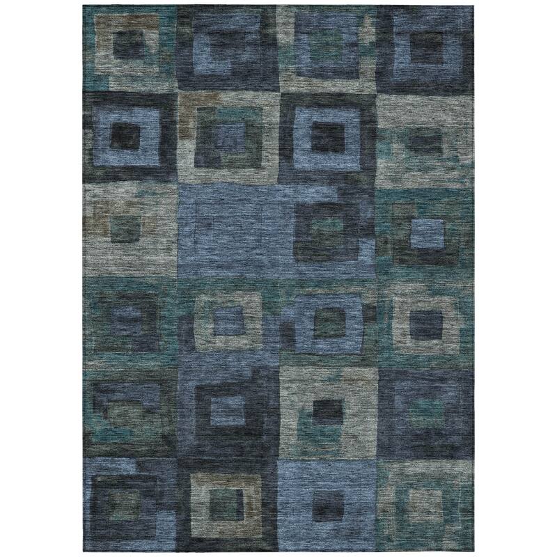 HomeRoots Geometric Transitional Rectangle Outdoor Rug