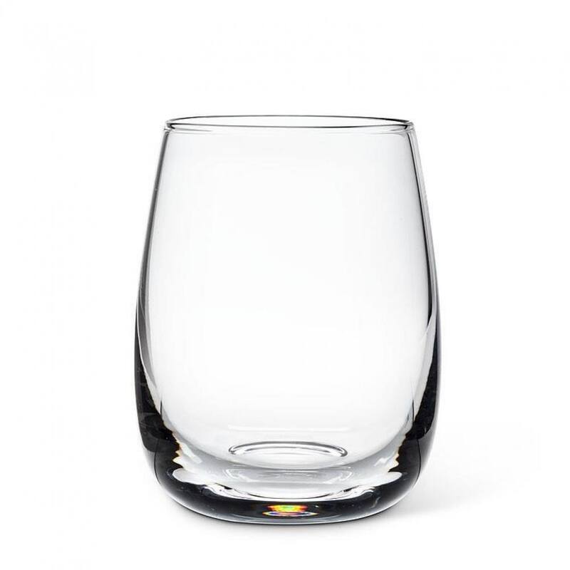Thick Scissor Cut Stemless Goblet Glass
