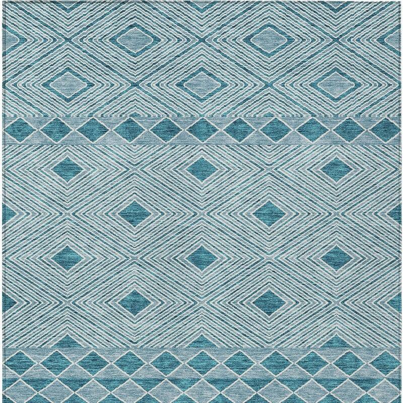 HomeRoots Geometric Transitional Rectangle Outdoor Rug