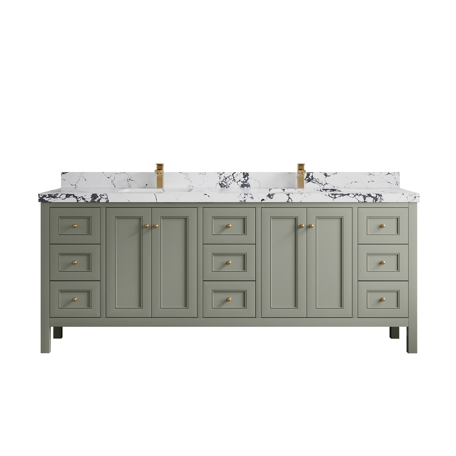 Willow Collections 84 in. W x 22 in. D Nashville Double Bowl Sink Bathroom Vanity with Countertop