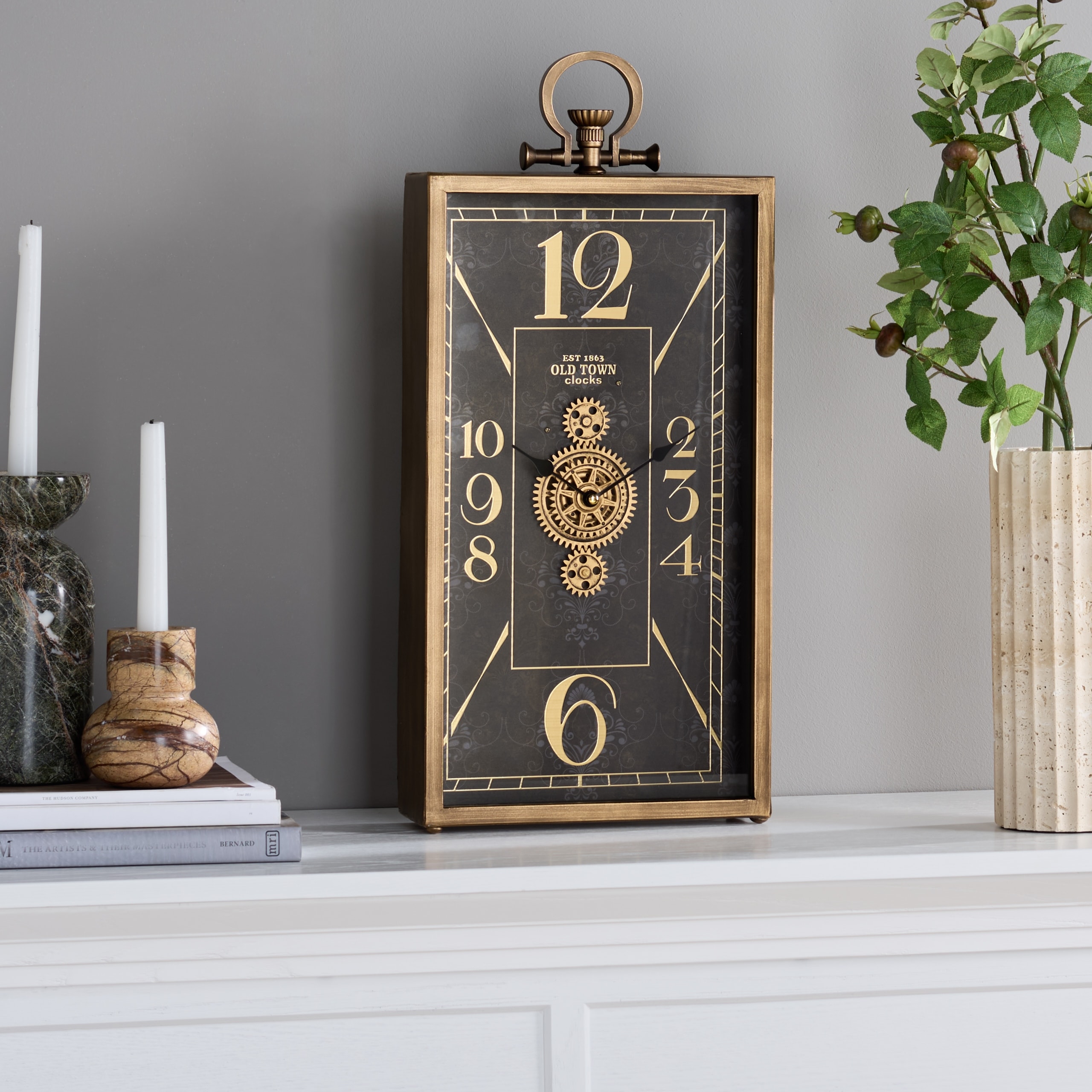 SEI Furniture Maximilian Vertical Wall Clock - 10"W x 3"D x 21"H