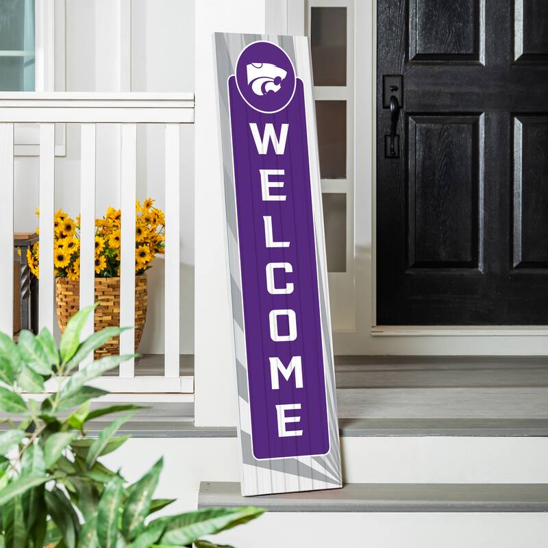 47" Porch Leaner Welcome Wall Sign, Kansas State University - Purple