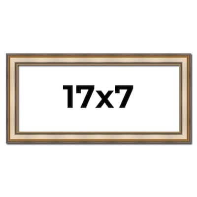 17x7 Frame Gold Solid Wood Shadow Box Width 1.5 Inches | Interior Frame Depth 2 3/8 Inches