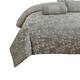 King Size 7 Piece Fabric Comforter Set with Leaf Prints, Gray
