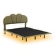 preview thumbnail 10 of 44, LED Low Profile Bed Platform Bed Frame with Cloud-Shaped Headboard