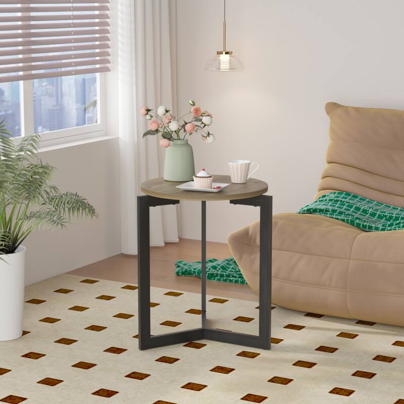 Modern Round Side Table Accent End Table Nightstand for Bedroom Living Room
