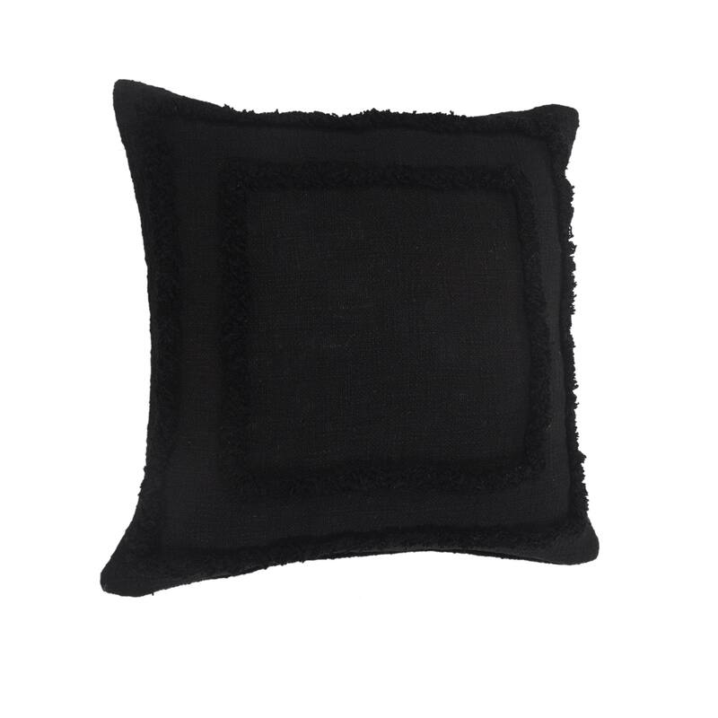 Sevita Modern Tufted Solid Black Throw Pillow