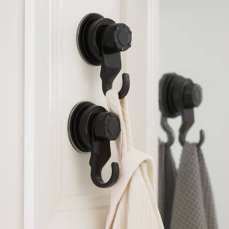 Suction Cup Hooks Shower-Kitchen Walls Organizer Loofah Set of 2