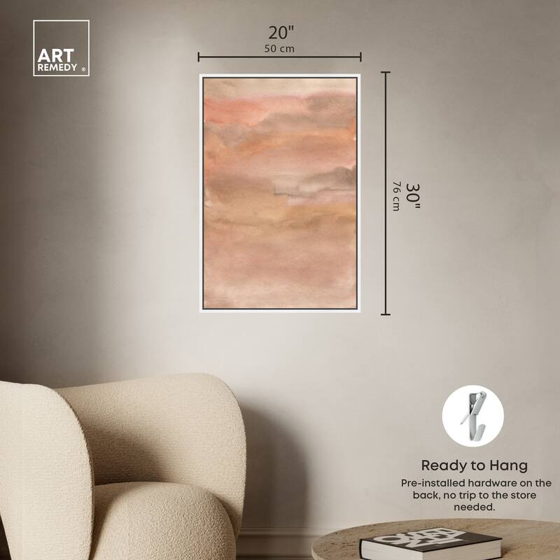 Art Remedy Sienna Pigments Blend Framed Boho Abstract 1 Piece Canvas Wall Art