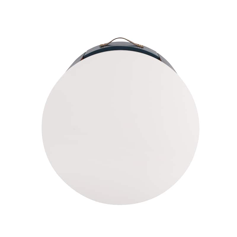 Modern Round Nightstand with Storage Drawer, Sofa End Table with Open Storage Shelf, Bedside Table with Curved Design