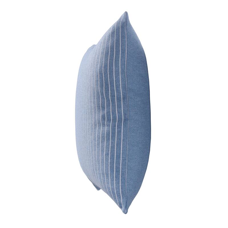 Dann Foley - Printed Thick Linen Cushion - Chambray Blue & White Upholstery