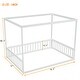 preview thumbnail 3 of 7, Full Size Canopy Frame Floor Bed with Fence and Guardrails, White